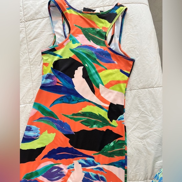 24Seven Vibrant Multicolor Razorback Tank Maxi Dress - NWT szM - Picture 4 of 5